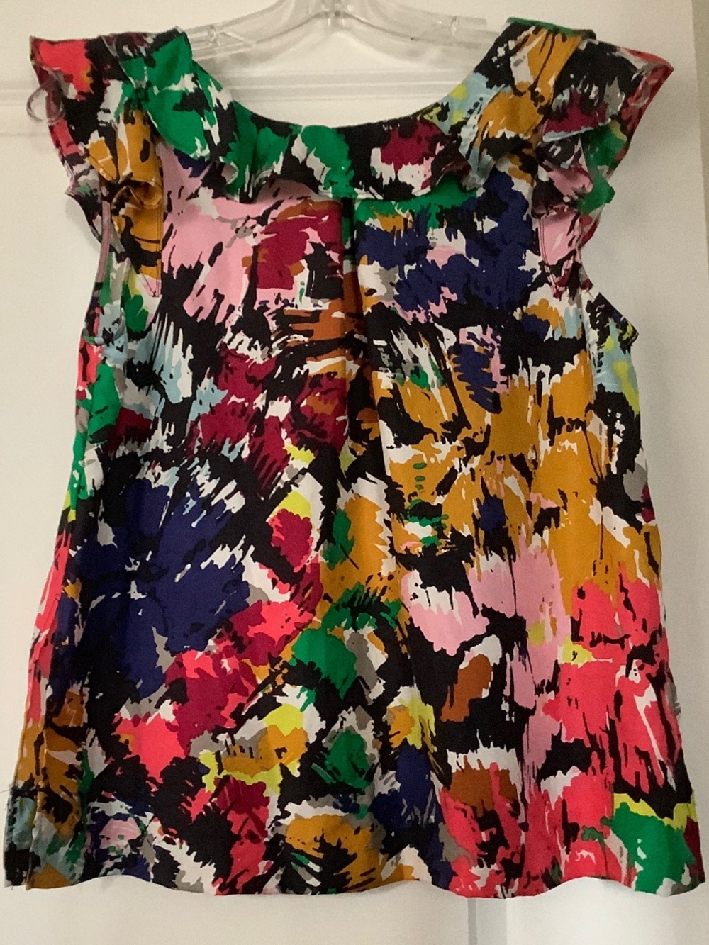 J Crew silk multi-color sleeveless blouse